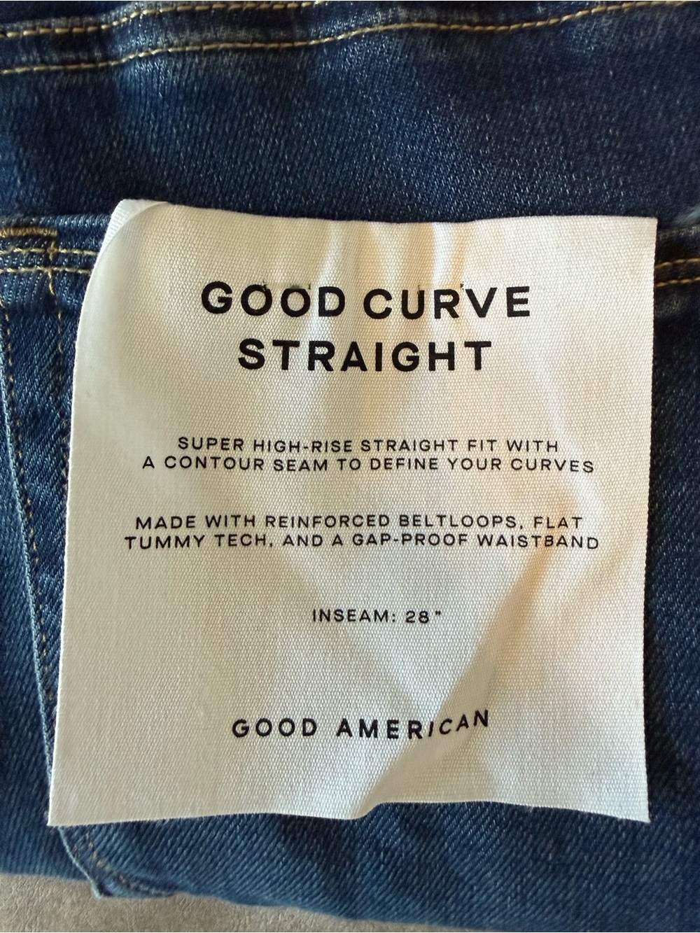 Good American Good Curve Straight Jeans Size 14/32 NWT High Rise Indigo - Picture 5 of 10